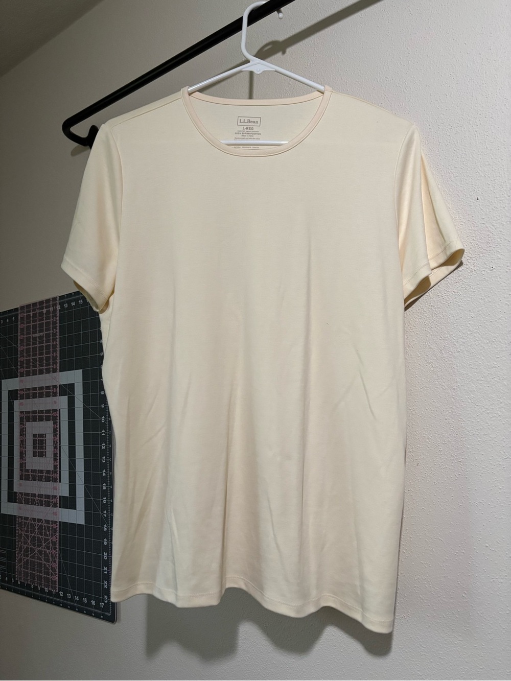 L.L. Bean Cream Short Sleeve Crew Neck Tee